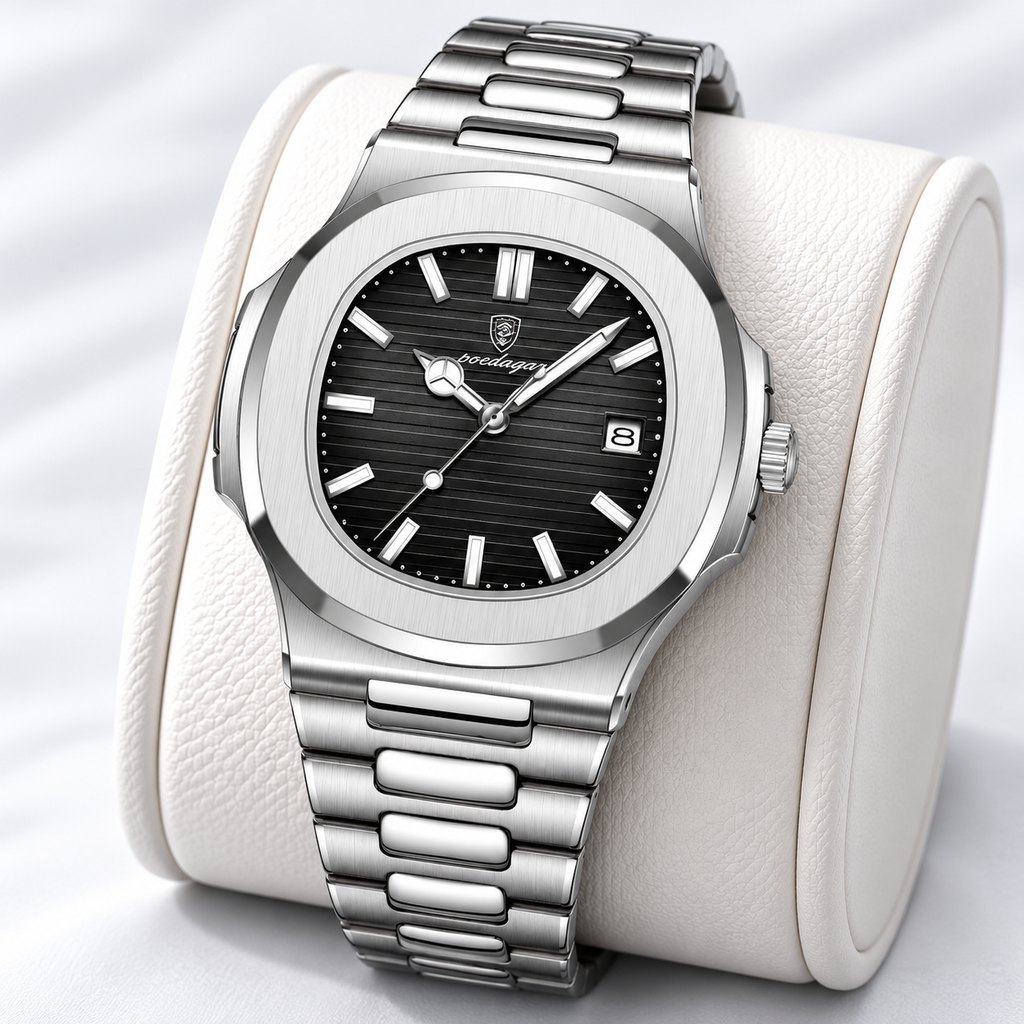 Reloj Poedagar 613 – Silver Black
