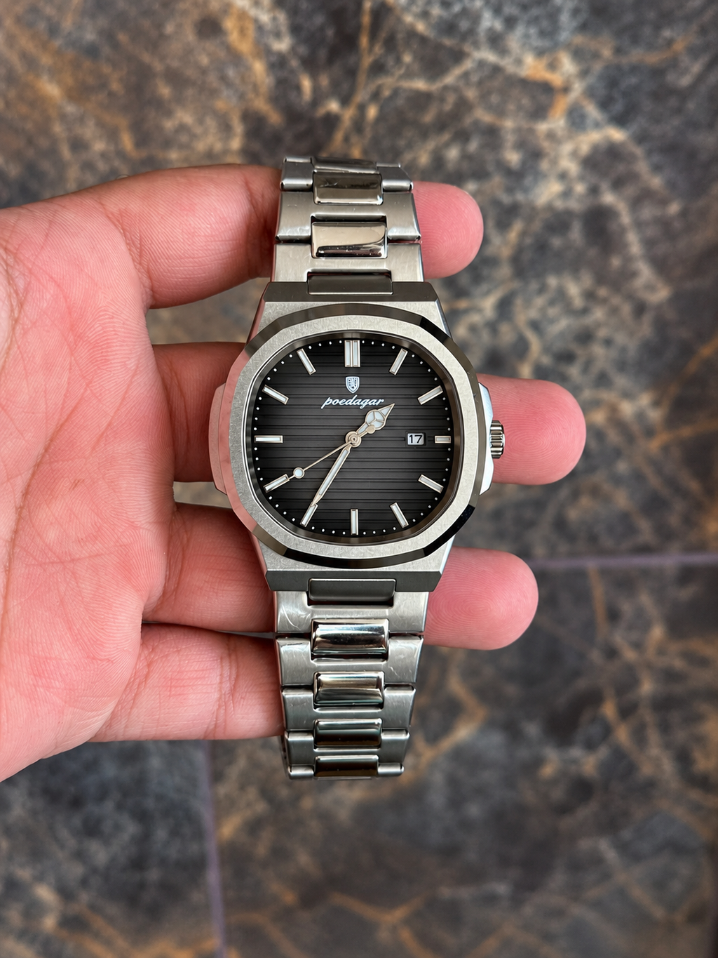 Reloj Poedagar 613 – Silver Black
