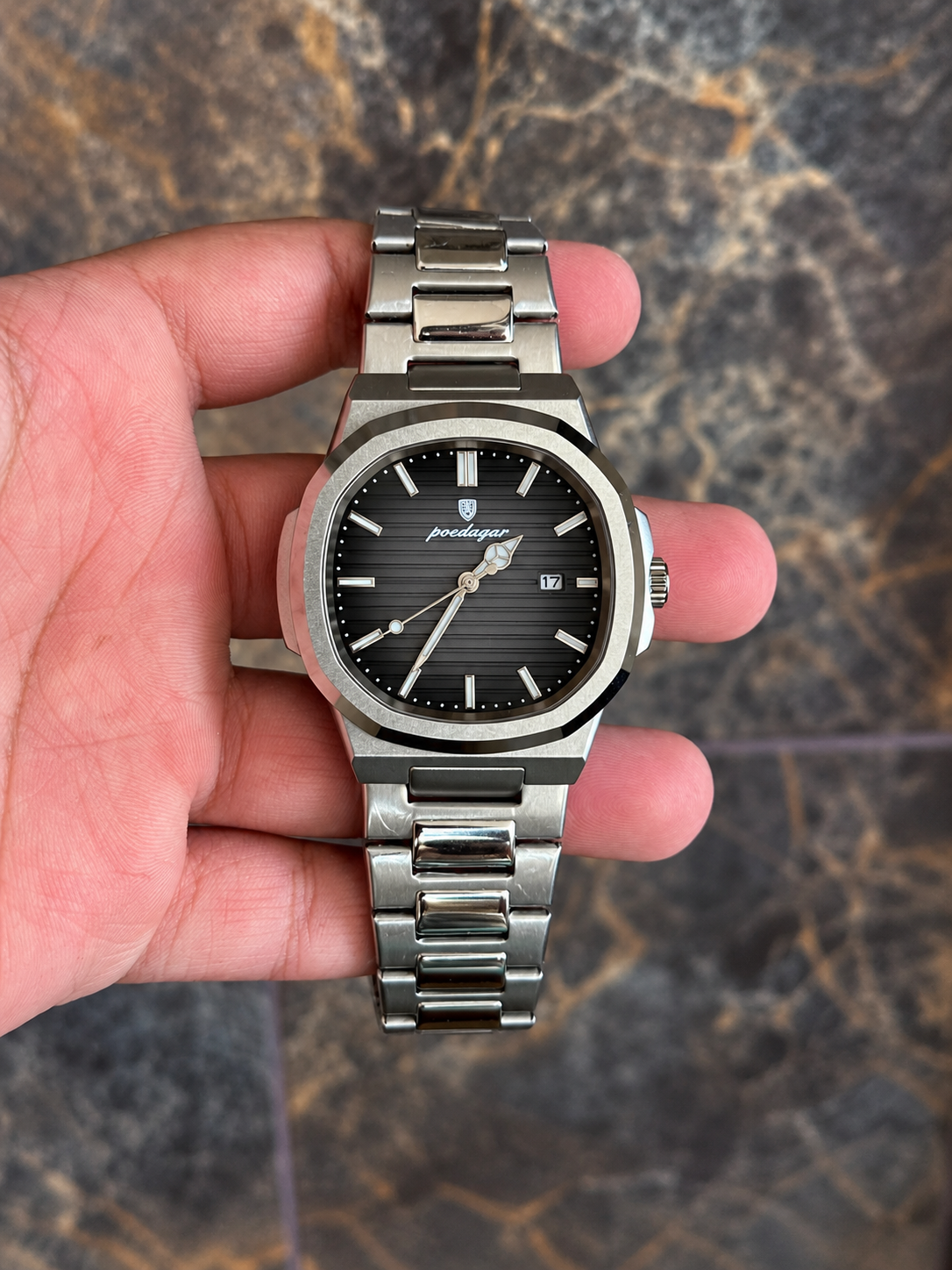 Reloj Poedagar 613 – Silver Black