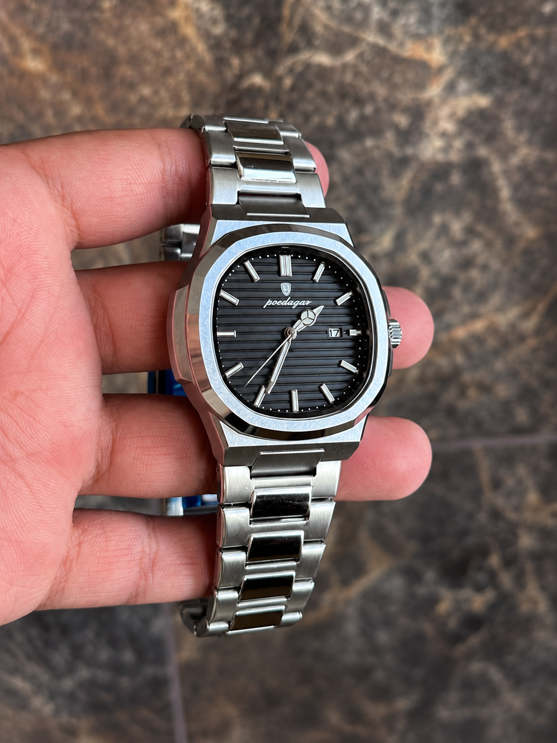 Reloj Poedagar 613 – Silver Black